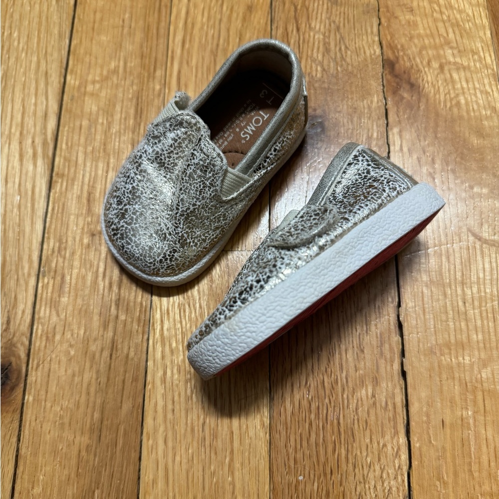 Tiny Gold Toms Baby Shoes